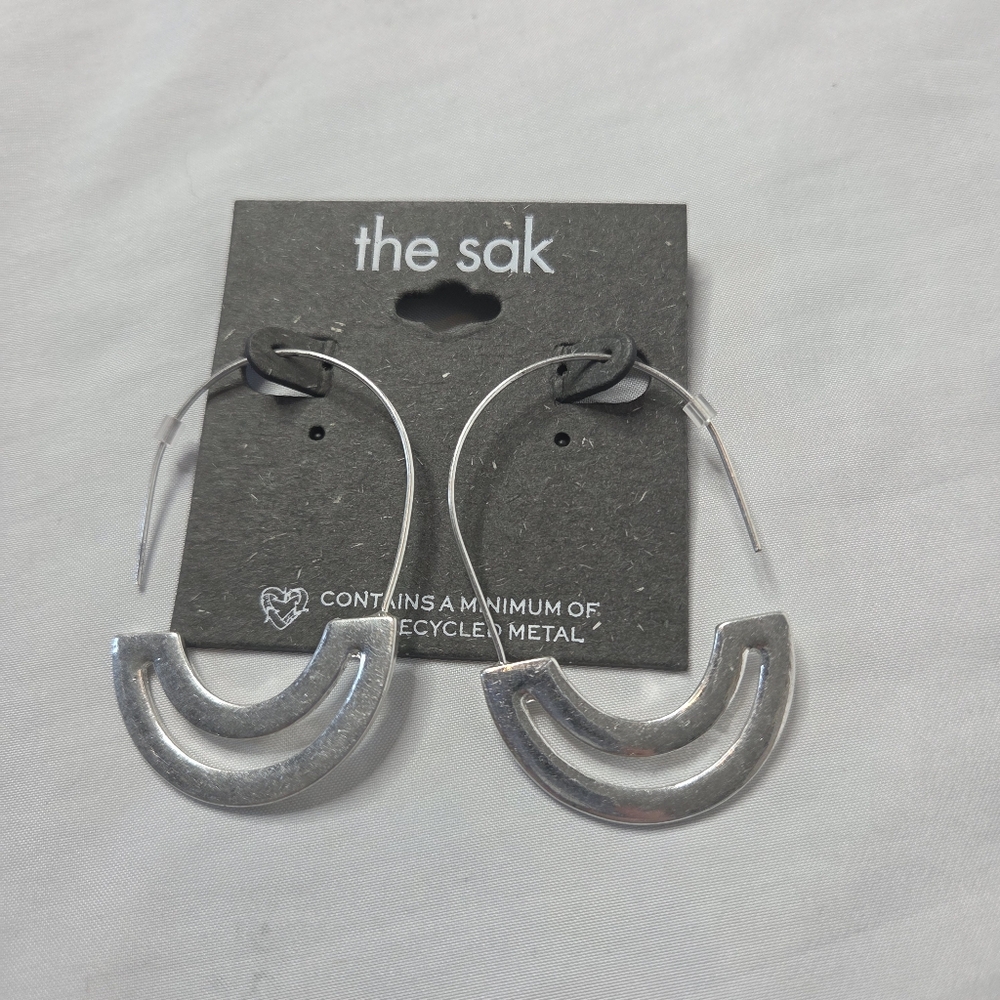 The Sak Silver Toned Crescent Earrings